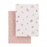 2 DRAP HOUSSE - PETIT LIT 50x90x12 CM CALMA ROSE
