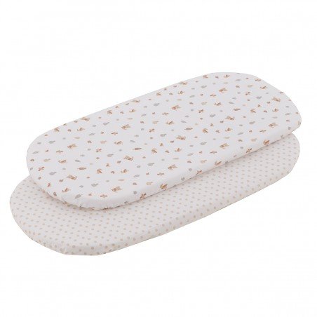 2 DRAP HOUSSE-COUFFIN/POUSSETT 35x80x7 CM SENDA BEIGE