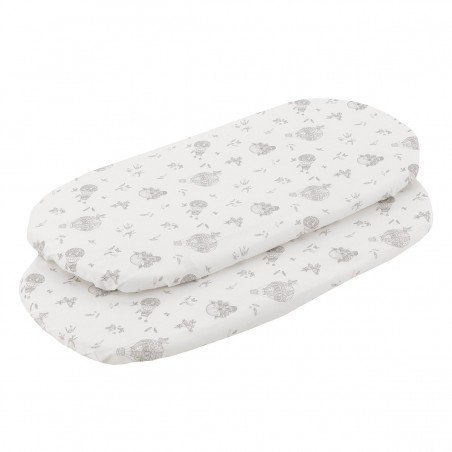 2 DRAP HOUSSE-COUFFIN/POUSSETT 35x80x7 CM GLOBE ECRU