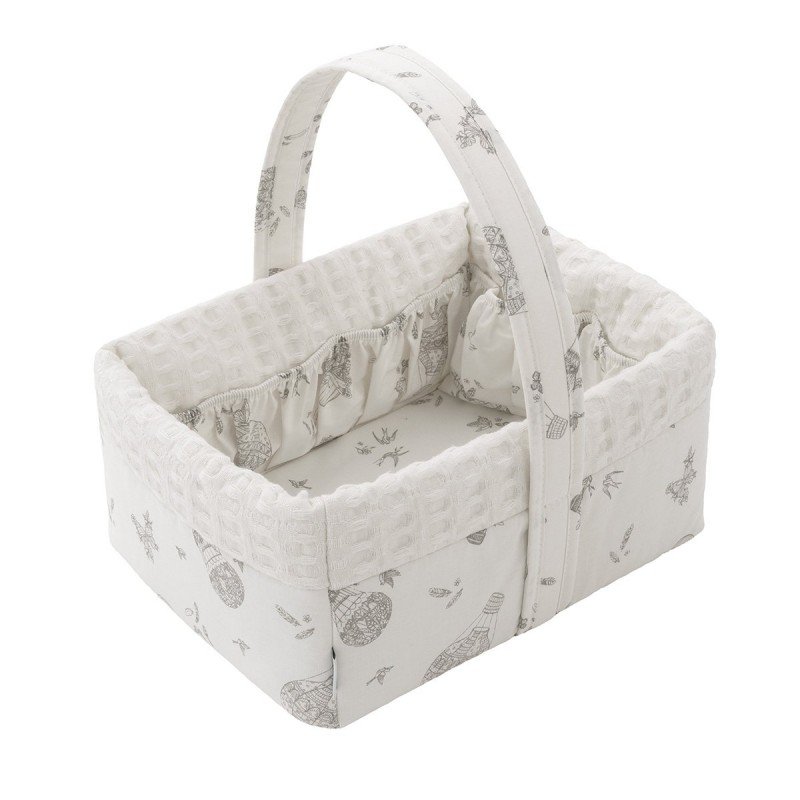 CORBEILLE MATELASSEE 22.5x29x29 CM GLOBE ECRU