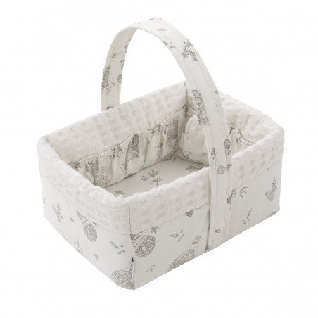 CORBEILLE MATELASSEE 22.5x29x29 CM GLOBE ECRU