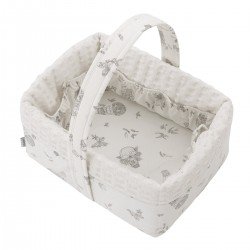 CORBEILLE MATELASSEE 22.5x29x29 CM GLOBE ECRU