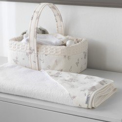 CORBEILLE MATELASSEE 22.5x29x29 CM GLOBE ECRU