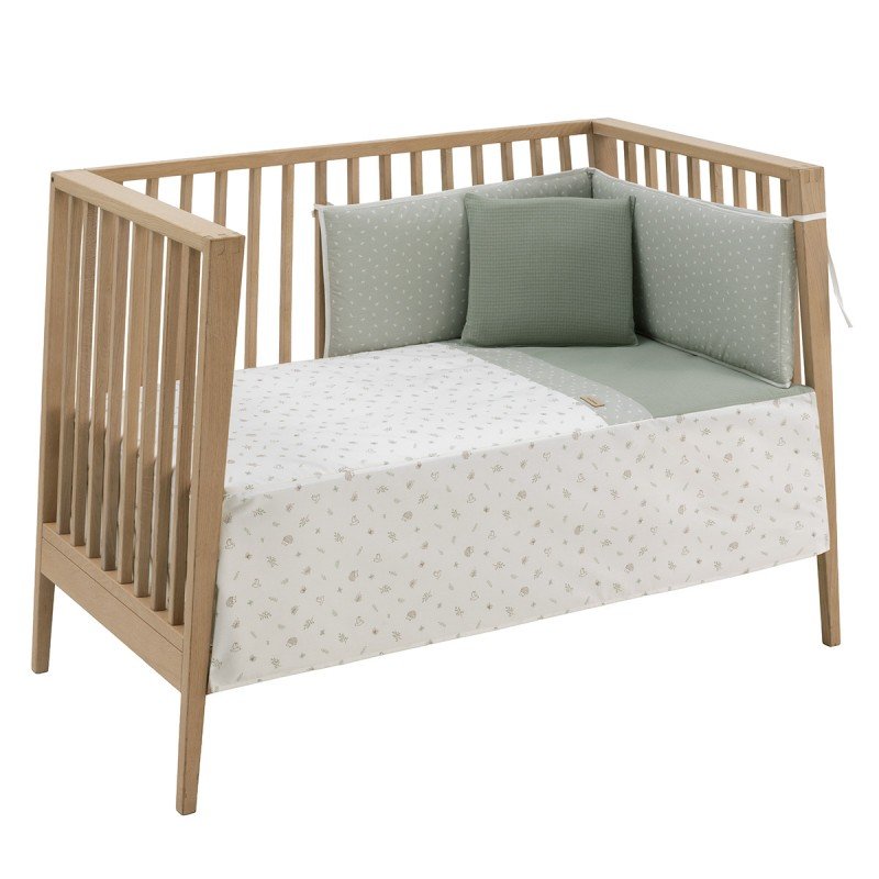 SET 2 PCS.BEDSPREAD W/S COT 60 CALMA GREEN 60x120x3 CM