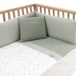 SET 2 PCS.BEDSPREAD W/S COT 60 CALMA GREEN 60x120x3 CM