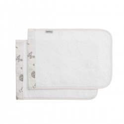 COFFRET 2 SERVIETTE DE BAIN GLOBE ECRU 25x35x1 CM