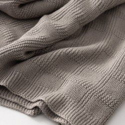 MANTA PUNTO BAMBOO 80x100x1 CM SQUARES COFFEE