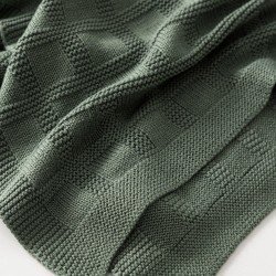 MANTA PUNTO BAMBOO 80x100x1 CM SQUARES OLIVE