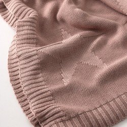 COUVERTURE EN BAMBOO TRICOTÉ 80x100x1 CM STELLE PALE PINK