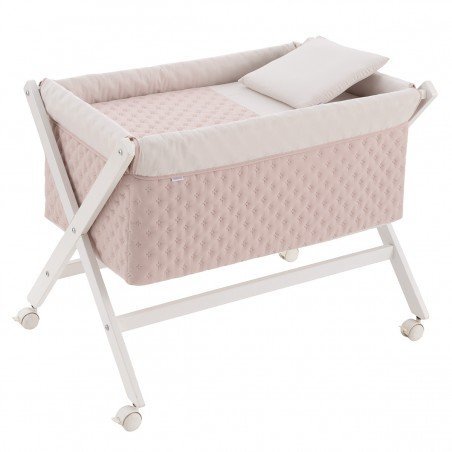 SMALL BED X WOOD UNE TENDER BLUSH/BCO 55x87x74 CM