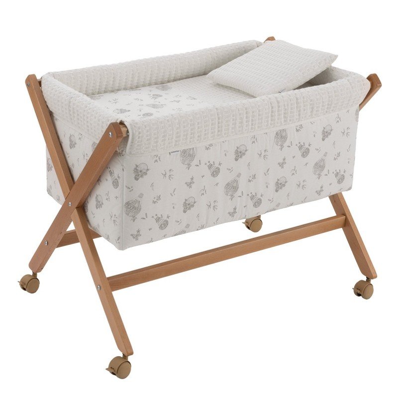 PETIT LIT PIEDS X BOIS UNE GLOBE ECRU/NATURAL 55x87x74 CM