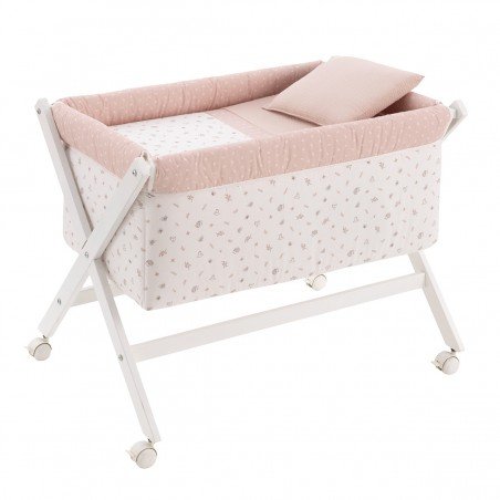SMALL BED X WOOD UNE CALMA PINK/WHITE 55x87x74 CM