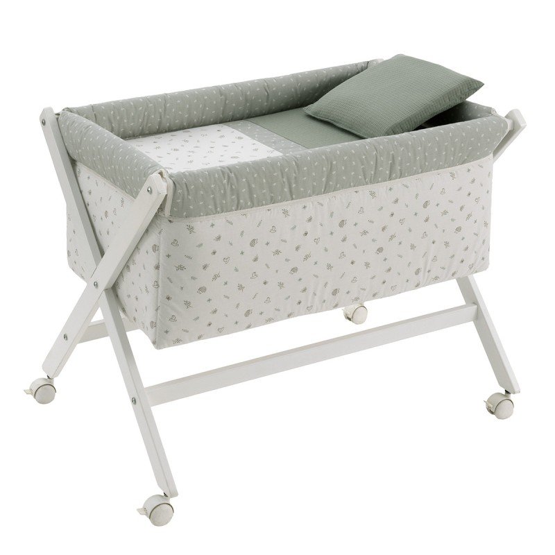 SMALL BED X WOOD UNE CALMA GREEN/WHITE 55x87x74 CM