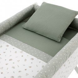 SMALL BED X WOOD UNE CALMA GREEN/WHITE 55x87x74 CM