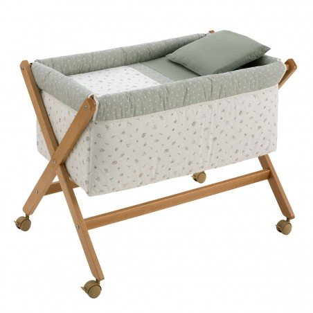 SMALL BED X WOOD UNE CALMA GREEN/NATURAL 55x87x74 CM