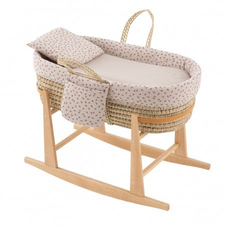 COUFFIN MAT MIO CUCO+PIED EN B INDIANA BEIGE/FLEURS 39x80x61 CM