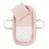 CESTONE PALMA FODERATO UNE CALMA ROSA 39x80x25 CM