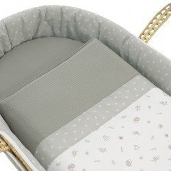 QUILTED BASKET UNE CALMA GREEN 39x80x25 CM