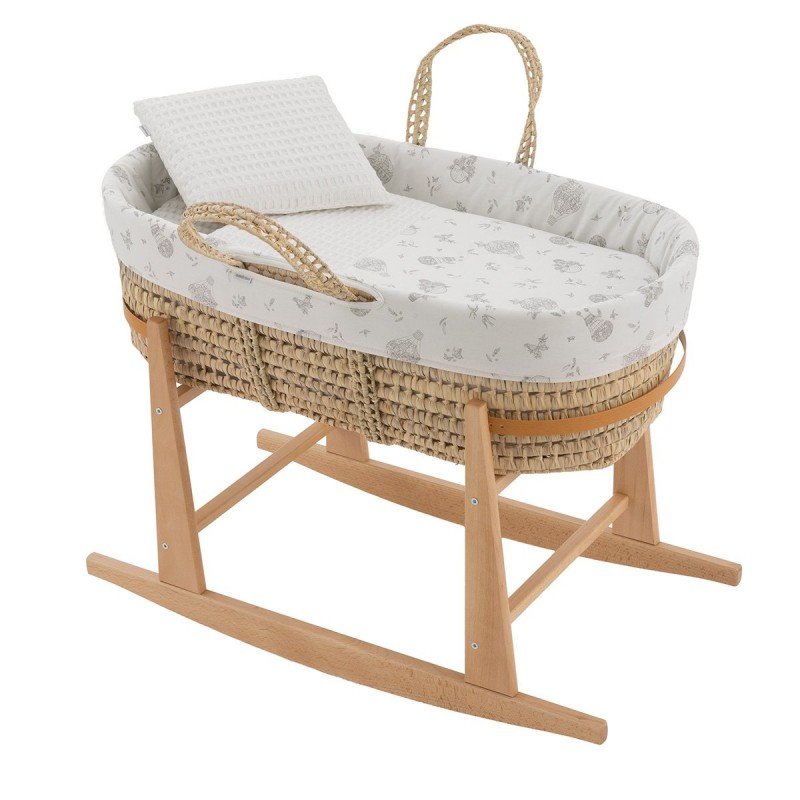 COUFFIN MATELASSE+P.BERCEAU NA GLOBE ECRU/NATURAL 39x80x61 CM