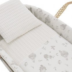 COUFFIN MATELASSE+P.BERCEAU NA GLOBE ECRU/NATURAL 39x80x61 CM