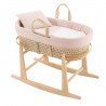 QUILTED BASKET+W.STAND.NATURAL CALMA PINK/NATURAL 39x80x61 CM