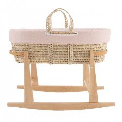 QUILTED BASKET+W.STAND.NATURAL CALMA PINK/NATURAL 39x80x61 CM