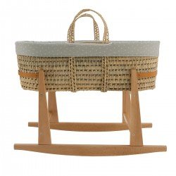 QUILTED BASKET+W.STAND.NATURAL CALMA GREEN/NATURAL 39x80x61 CM