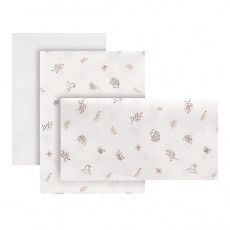 SET 3 PCS.COT FLAT SHEET 60x120x1 CM CALMA PINK