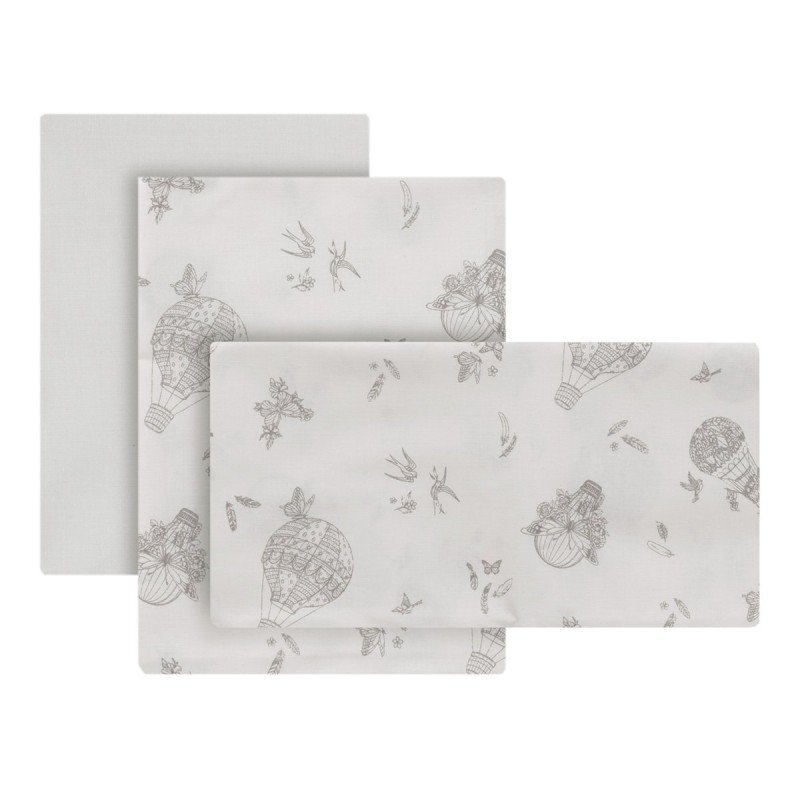 JEU 3 PCS.PARURE DE BERCEAU 50x90x1 CM GLOBE ECRU