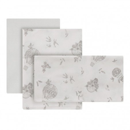 SET 3 PCS.SMALL BED FLATSHEET 50x90x1 CM GLOBE ECRU