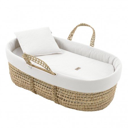 CESTONE PALMA FODERATO UNE REGENT CREMA 39x80x25 CM