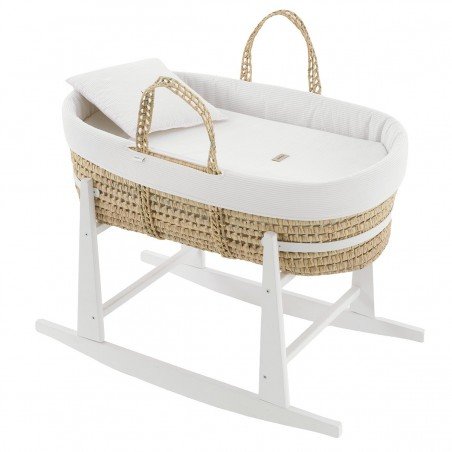 COUFFIN MATELASSE+P.BERCEAU BL REGENT CREMA/BLANC 39x80x61 CM