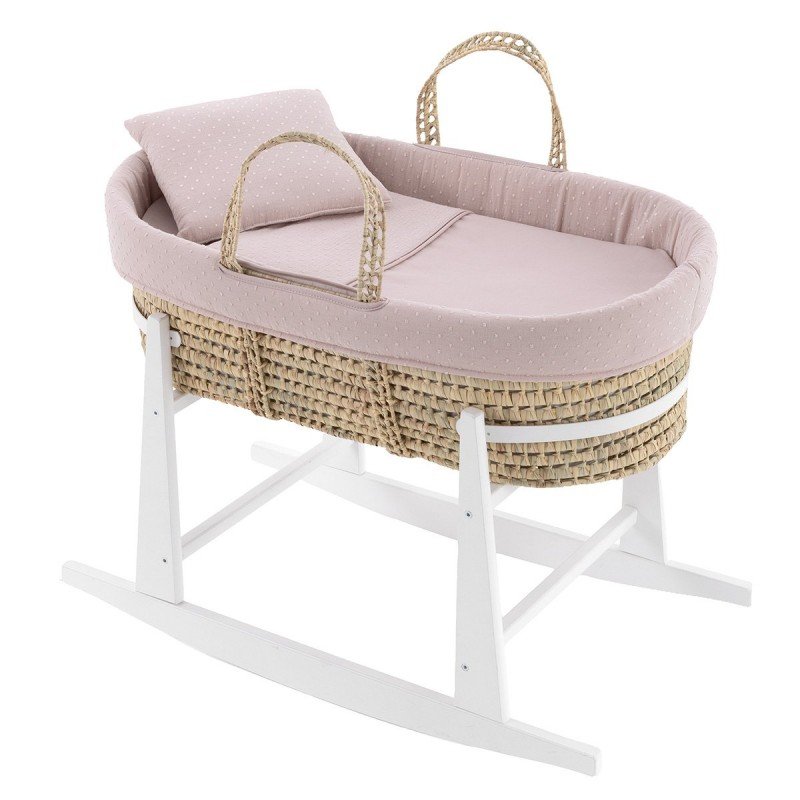 CESTONE PALMA FODERATO+PORTA B UNIC ROSA/BIANCO 39x80x61 CM