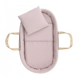 QUILTED BASKET+W.STAND WHITE UNIC PINK/WHITE 39x80x61 CM
