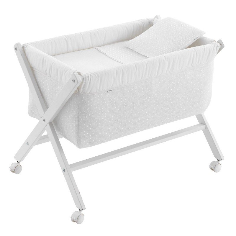 MINICUNA TIJERA MADERA UNIC CRUDO/BCO 55x87x74 CM