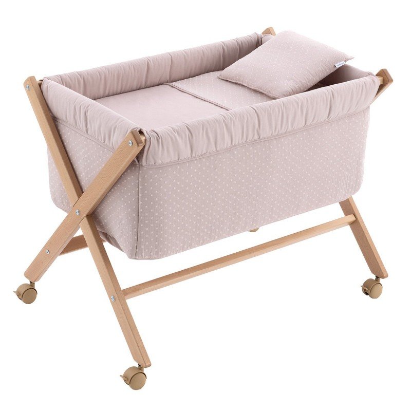 CULLA X DI LEGNO UNE UNIC ROSA/NATURAL 55x87x74 CM