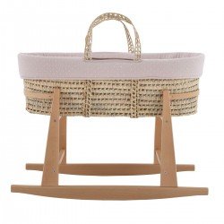 QUILTED BASKET+W.STAND.NATURAL UNIC PINK/NATURAL 39x80x61 CM