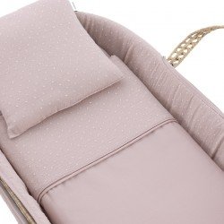 QUILTED BASKET+W.STAND.NATURAL UNIC PINK/NATURAL 39x80x61 CM