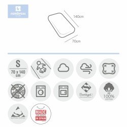 DRAP HOUSSE - LIT 70 70x140x19 CM LISO E BLANC