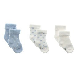 SET 3 SOCKS FOR BABY STAR BLUE
