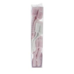 JUEGO 3 CALCETINES PARA BEBE LISO ROSA