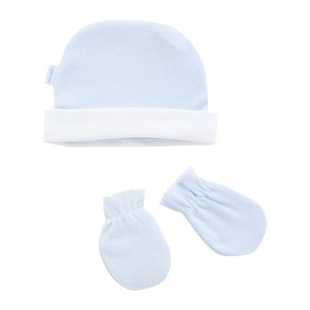 BONNET ET MOUFFLES .. LISO BLEU