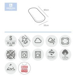 DRAP HOUSSE-COUFFIN/POUSSETTE 35x80x7 CM LISO E BLANC