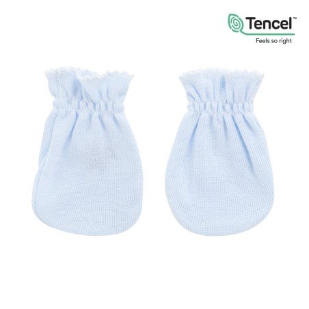 MOUFFLES TENCEL BLEU ..