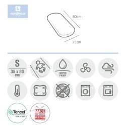 DRAP HOUSSE IMP.TENCEL COUFFIN 35x80x7 CM LISO E BLANC