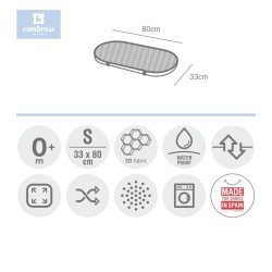 PROTEC.COLCHON 3D-MOISES/CARRO 33x80x1 CM LISO E UNICO