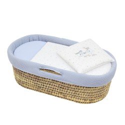 QUILTED BASKET UNE SKY BLUE 39x80x25 CM