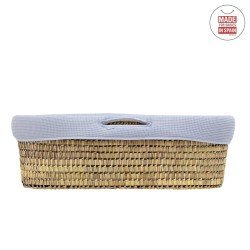 QUILTED BASKET UNE SKY BLUE 39x80x25 CM