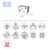 JEU 2 PCS.HOUSSE DE COUETTE 70 SKY GRIS 110x170x3 CM