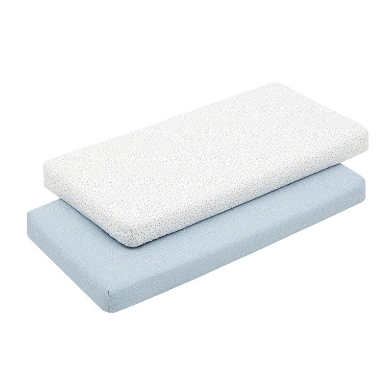 2 FITTED SHEET - COT 60 60x120x17 CM FOREST BLUE